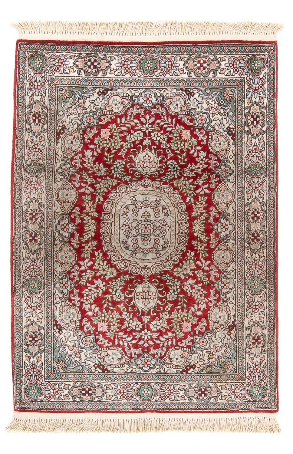 Tappeto di seta - seta cinese - 93 x 62 cm - rosso
