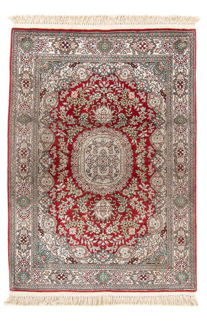 Tappeto di seta - seta cinese - 93 x 62 cm - rosso