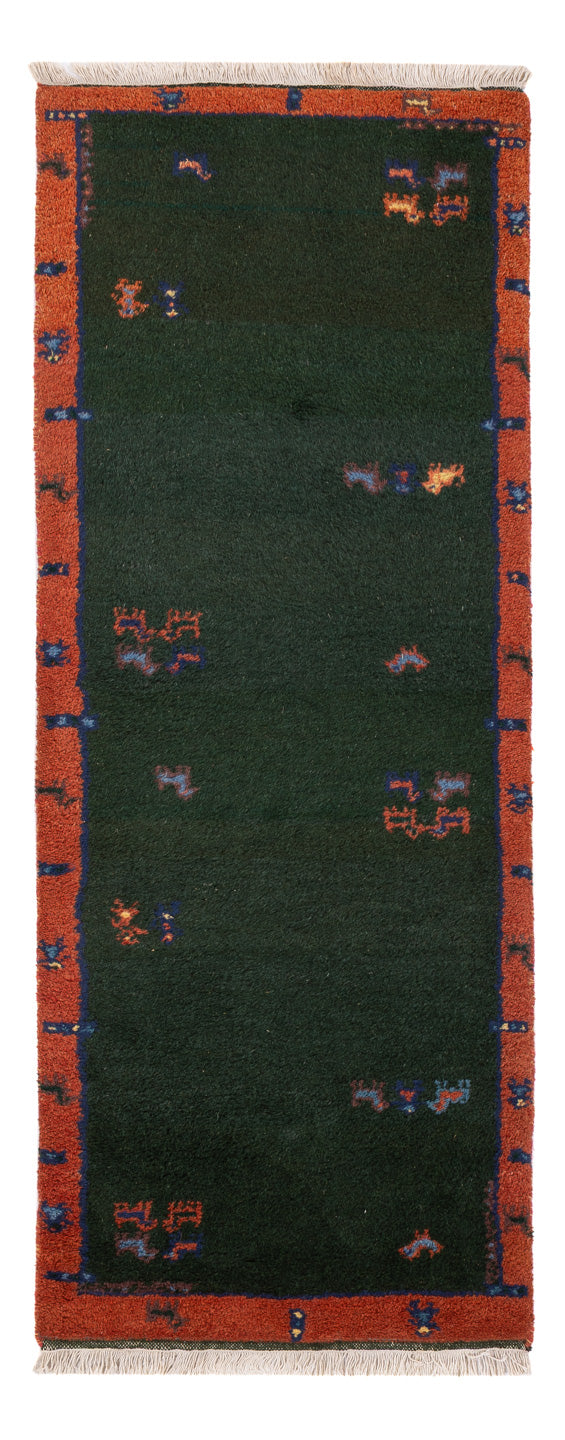 Läufer Gabbeh - Indus - 200 x 75 cm - dunkelgrün