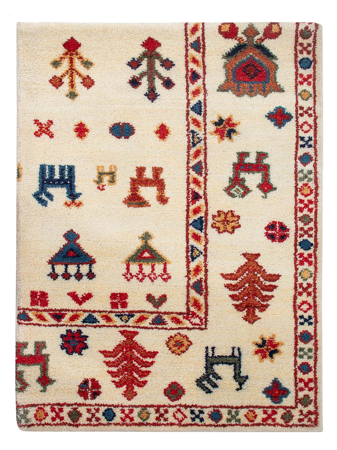 Gabbeh Teppich - Indus - 90 x 60 cm - beige