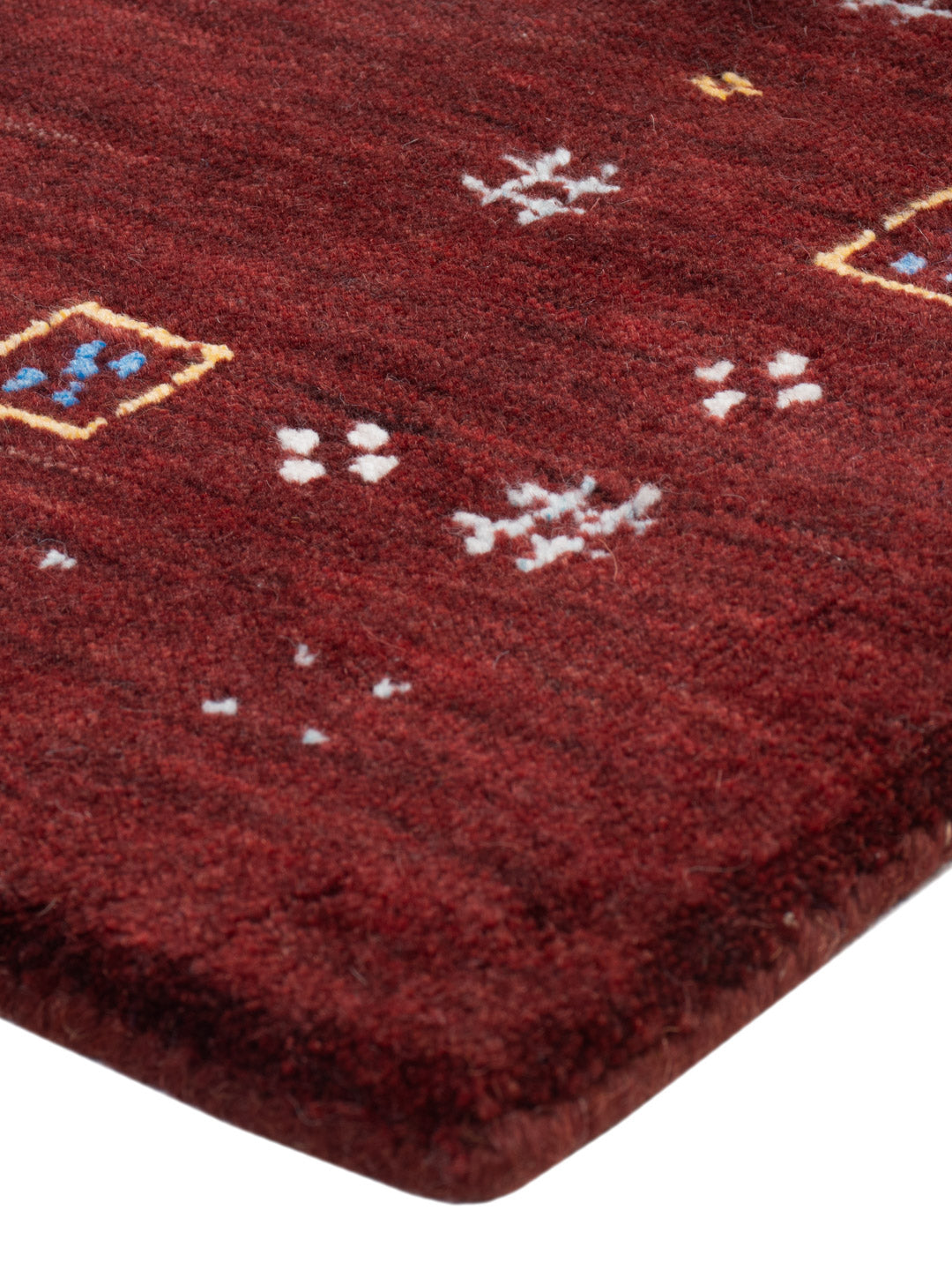 Gabbeh Teppich - Loribaft Softy - 90 x 60 cm - dunkelrot