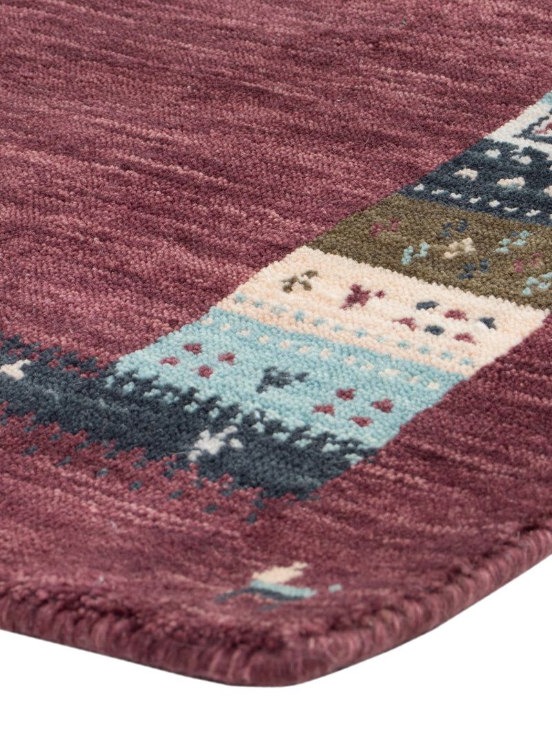 Gabbeh Teppich - Loribaft Softy - 90 x 60 cm - dunkelrot