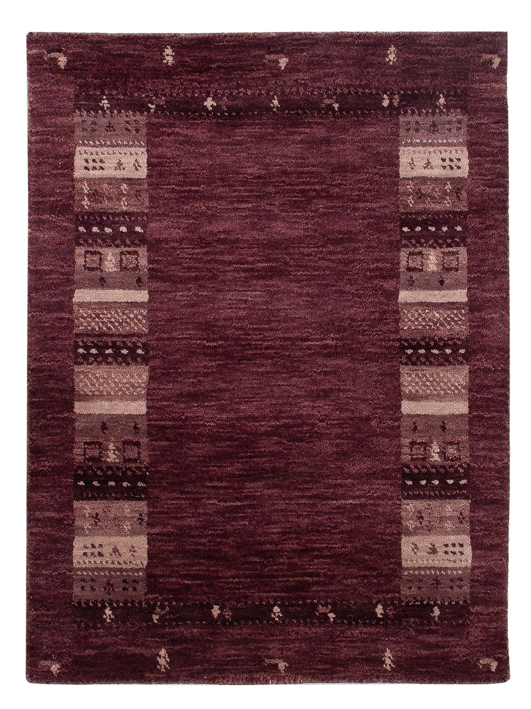 Gabbeh Teppich - Loribaft Softy - 90 x 60 cm - dunkelrot