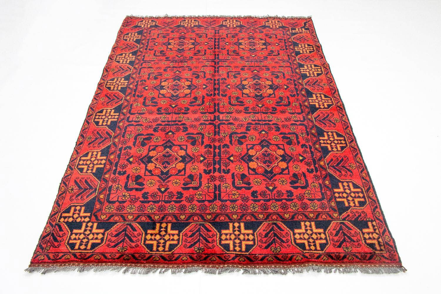 Tappeto afgano - Kunduz - 190 x 128 cm - rosso chiaro