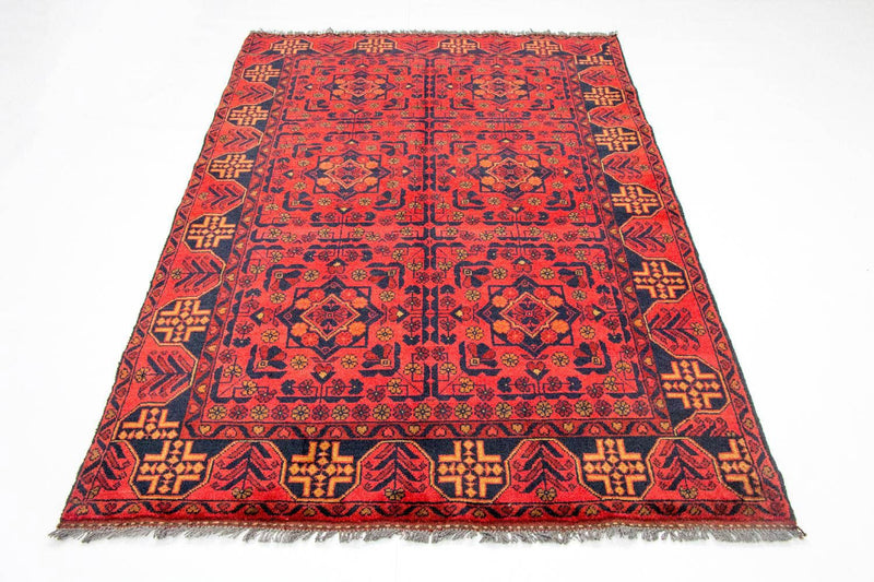 Tappeto afgano - Kunduz - 190 x 128 cm - rosso chiaro