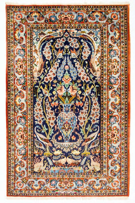 Tappeto Persero - Isfahan - Premio - 160 x 106 cm - blu scuro