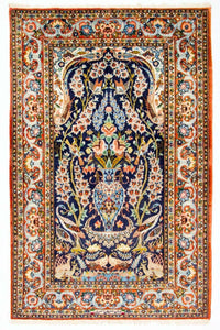Tappeto Persero - Isfahan - Premio - 160 x 106 cm - blu scuro