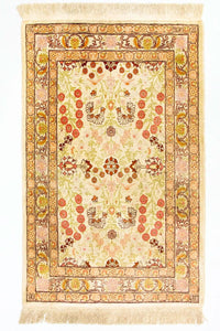 Tappeto di seta - Seta Hereke - Premio - 100 x 64 cm - beige