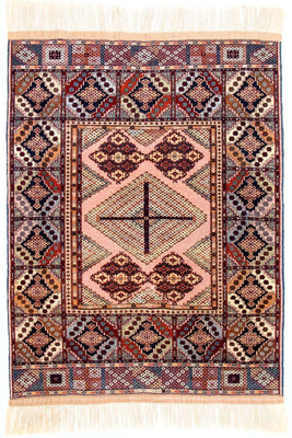 Tappeto afgano - 140 x 120 cm - rosa