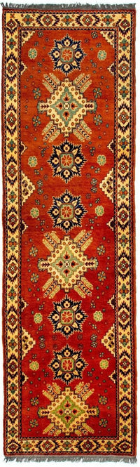 Tappeto corsia Tappeto afgano - Hatschlu - 296 x 88 cm - rosso
