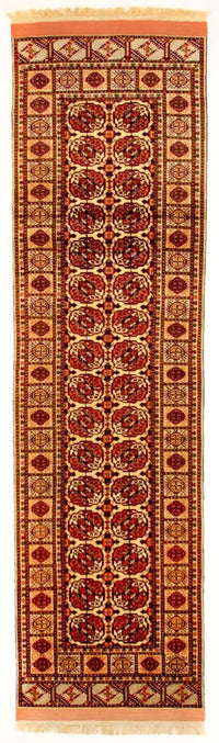 Tappeto corsia Tappeto di seta - seta afgana - 284 x 82 cm - rosso