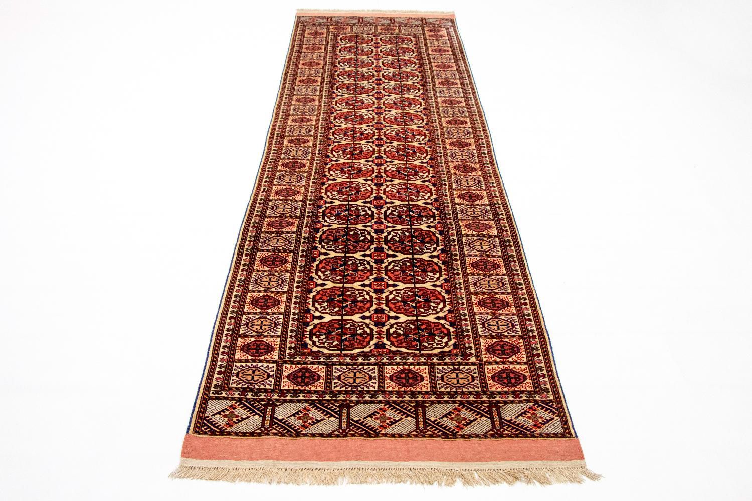 Tappeto corsia Tappeto di seta - seta afgana - 284 x 82 cm - rosso