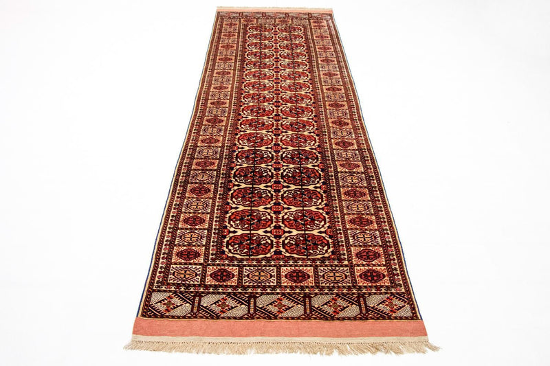 Tappeto corsia Tappeto di seta - seta afgana - 284 x 82 cm - rosso