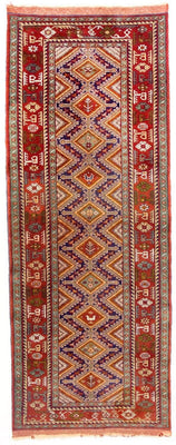 Tappeto corsia Tappeto afgano - 194 x 75 cm - rosso
