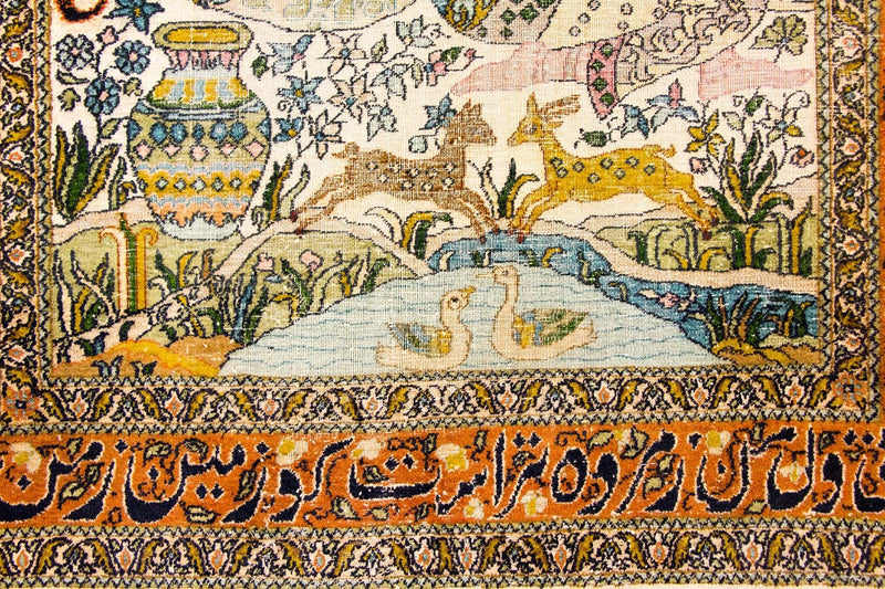 Tappeto di seta - Seta del Kashmir - 150 x 92 cm - multicolore