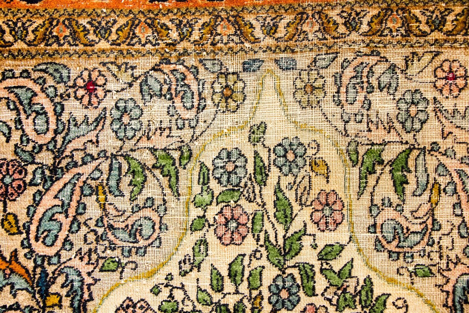 Tappeto di seta - Seta del Kashmir - 150 x 92 cm - multicolore