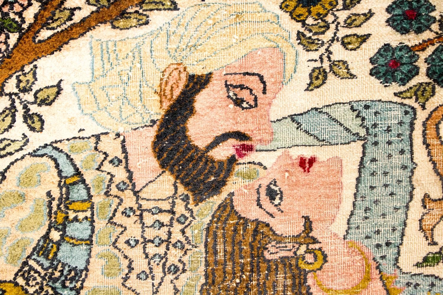 Tappeto di seta - Seta del Kashmir - 150 x 92 cm - multicolore
