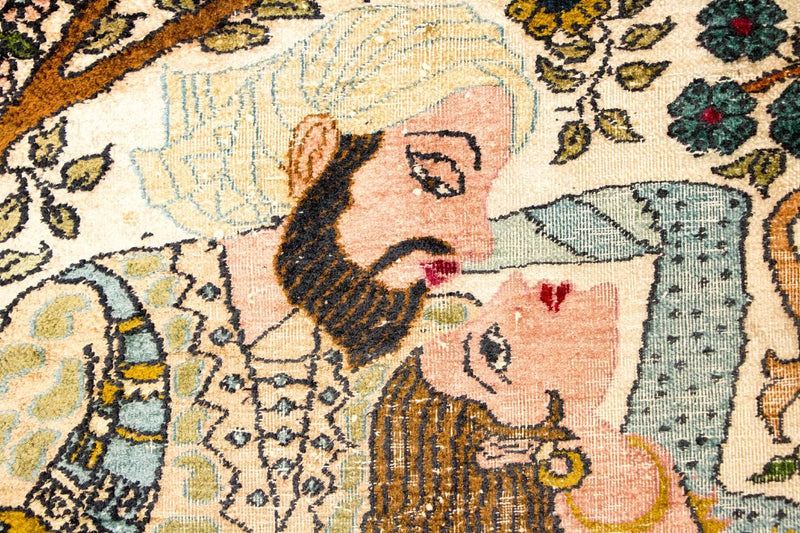 Tappeto di seta - Seta del Kashmir - 150 x 92 cm - multicolore