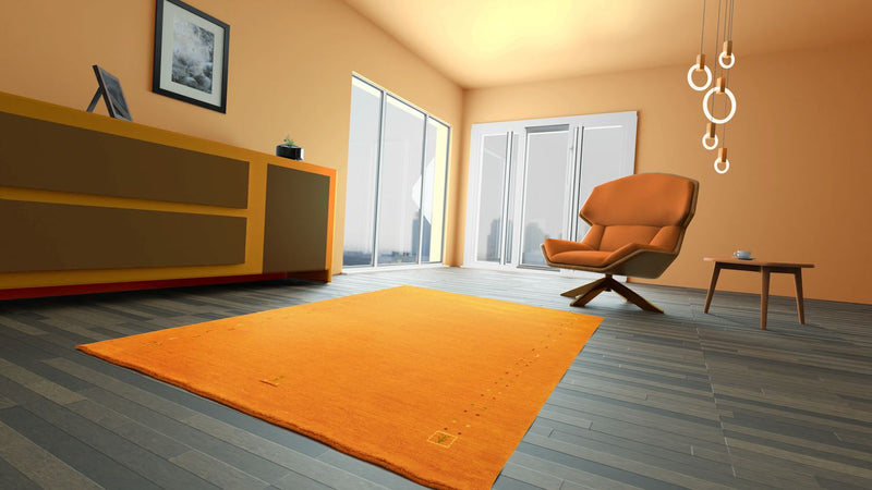 Tappeto Gabbeh - Indus quadrato  - 200 x 200 cm - arancione