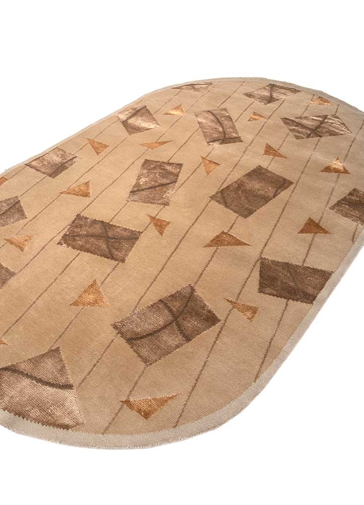 Tappeto di lana ovale  - 240 x 150 cm - beige