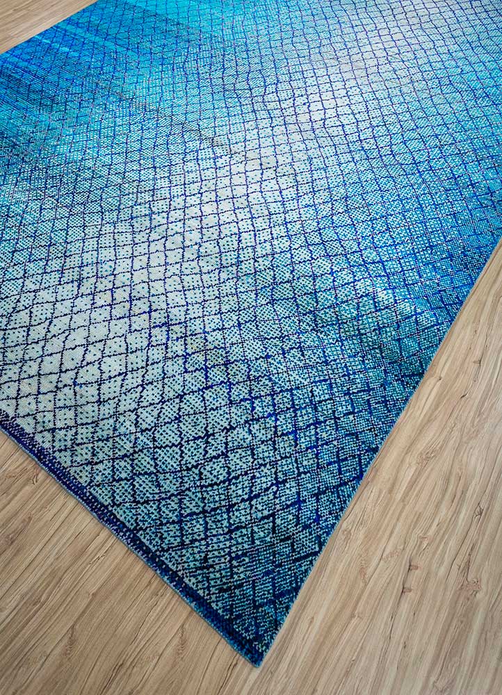 Tappeto di lana - 300 x 240 cm - blu chiaro