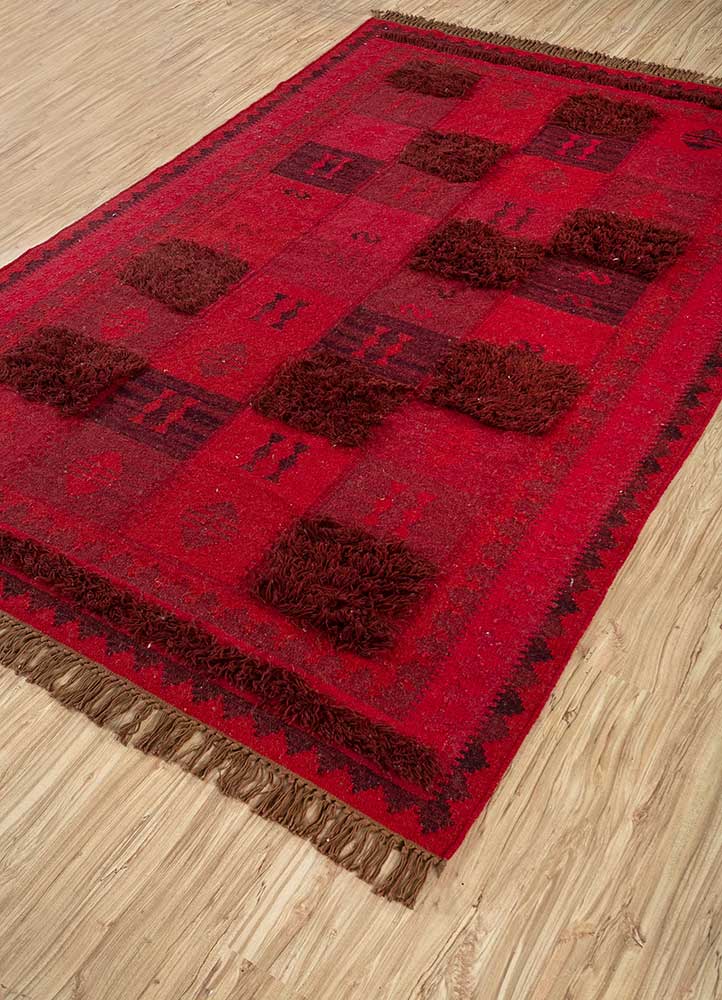 Tappeto di lana - 225 x 150 cm - rosso