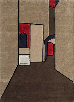 Tappeto di lana forma speciale  - 240 x 170 cm - beige