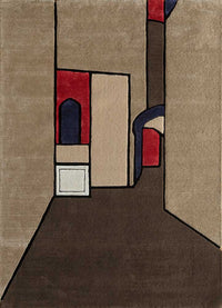 Tappeto di lana forma speciale  - 240 x 170 cm - beige