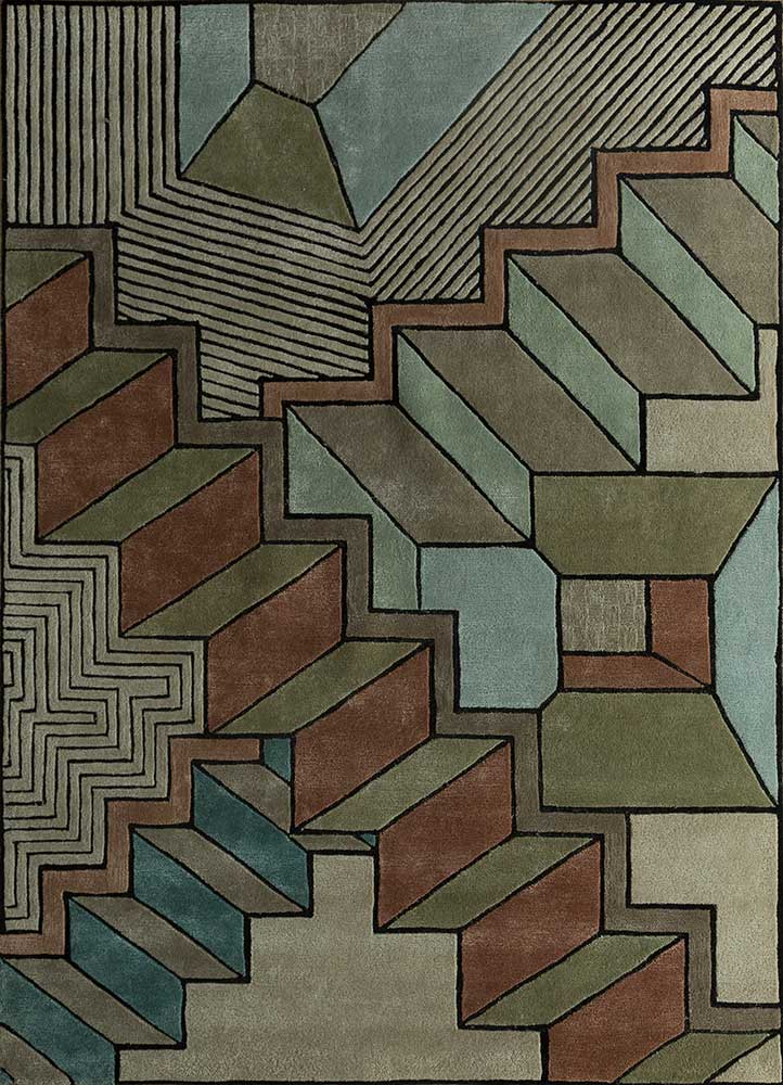 Tappeto di lana - 240 x 180 cm - verde