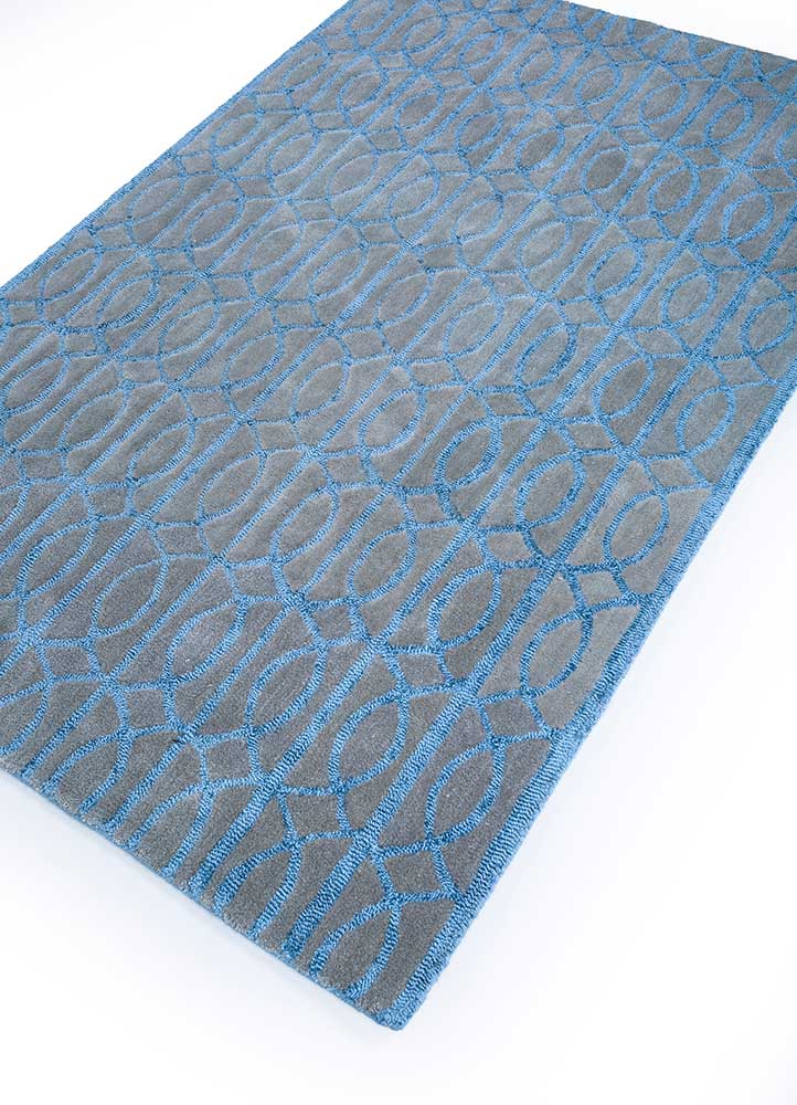 Tappeto di lana - 180 x 120 cm - blu mare