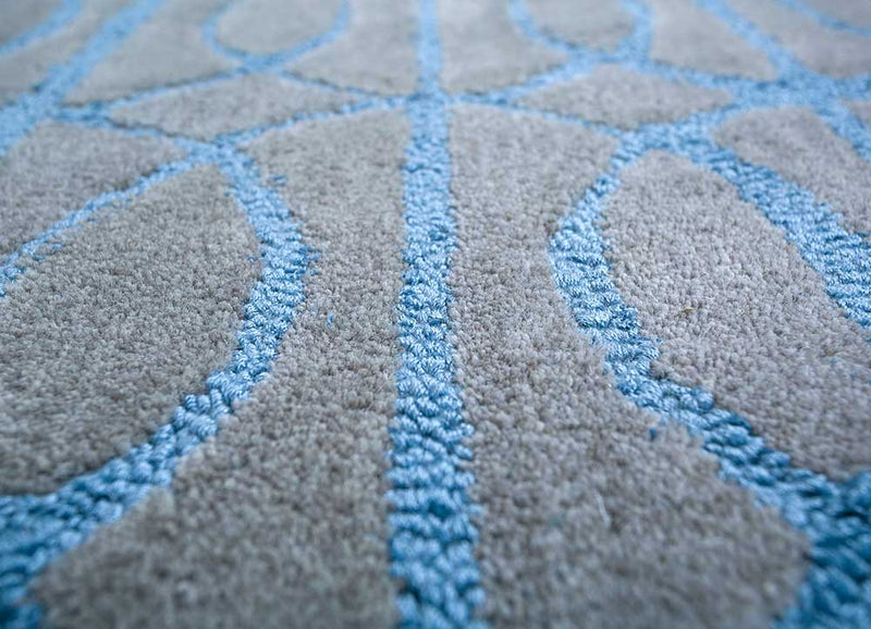 Tappeto di lana - 180 x 120 cm - blu mare