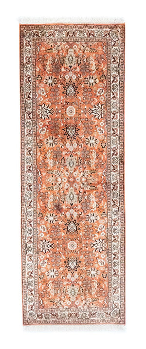 Tappeto corsia Tappeto di seta - Seta del Kashmir - 177 x 61 cm - arancione