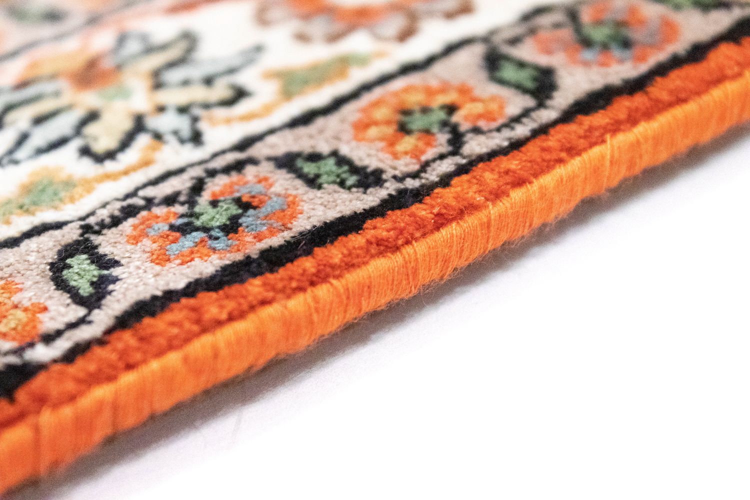 Tappeto corsia Tappeto di seta - Seta del Kashmir - 177 x 61 cm - arancione