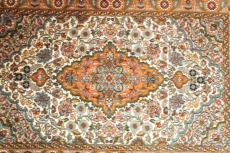 Tappeto di seta - Seta del Kashmir - 120 x 80 cm - beige