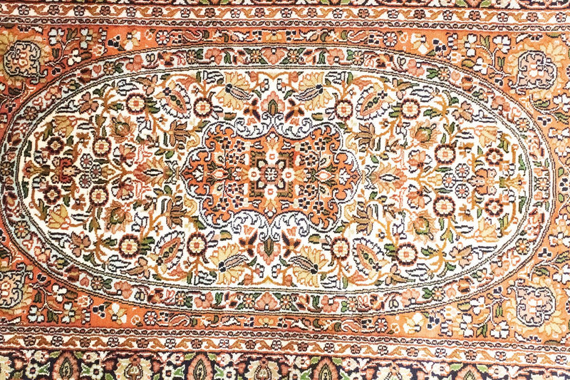 Tappeto di seta - Seta del Kashmir - 125 x 83 cm - arancione