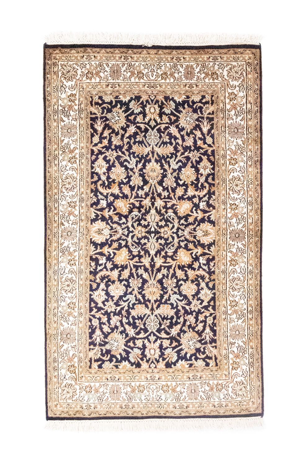 Tappeto di seta - Seta del Kashmir - 127 x 74 cm - blu