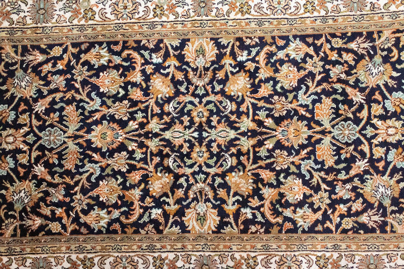Tappeto di seta - Seta del Kashmir - 127 x 74 cm - blu
