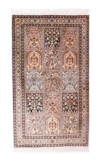 Tappeto di seta - Seta del Kashmir - 135 x 78 cm - multicolore