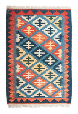 Tappeto Kelim - Orientale - 92 x 65 cm - blu