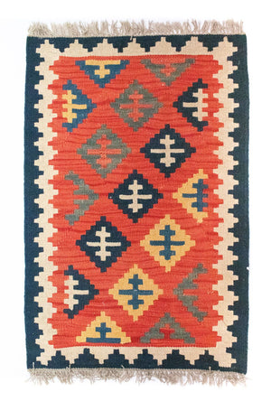 Tappeto Kelim - Orientale - 93 x 62 cm - arancione