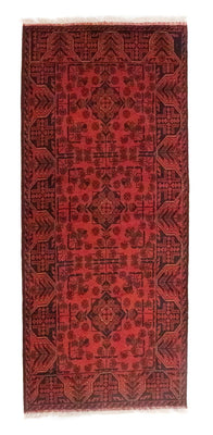 Tappeto corsia Tappeto afgano - Kunduz - 189 x 75 cm - rosso