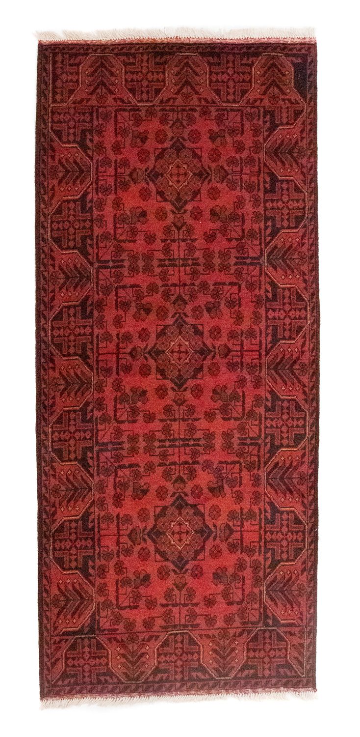 Tappeto corsia Tappeto afgano - Kunduz - 189 x 75 cm - rosso