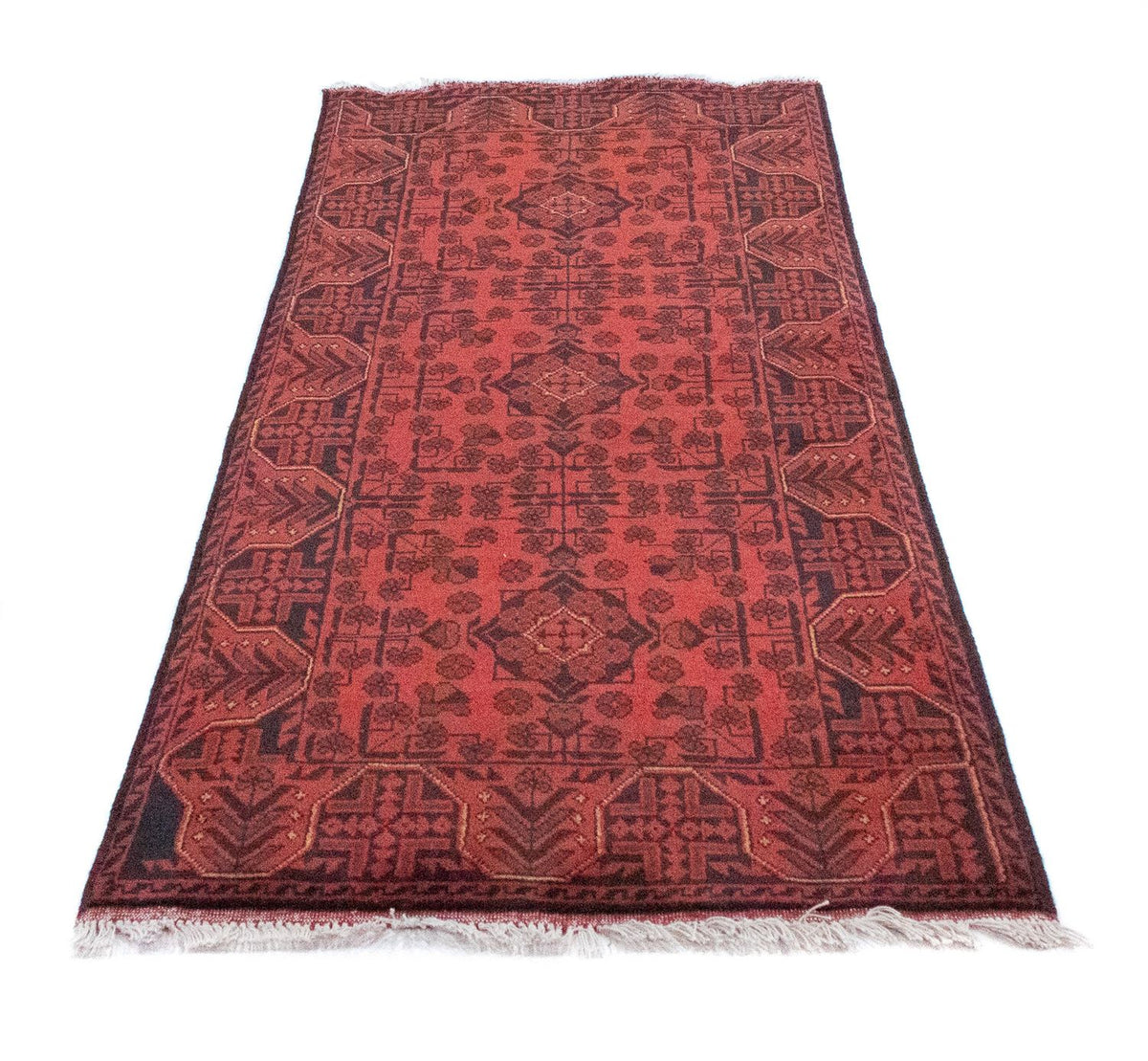 Tappeto corsia Tappeto afgano - Kunduz - 189 x 75 cm - rosso