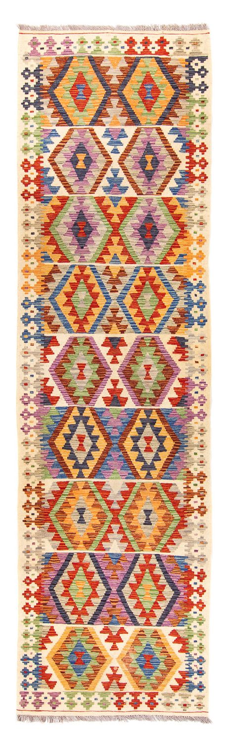 Tappeto corsia Tappeto Kelim - Splash - 305 x 81 cm - beige