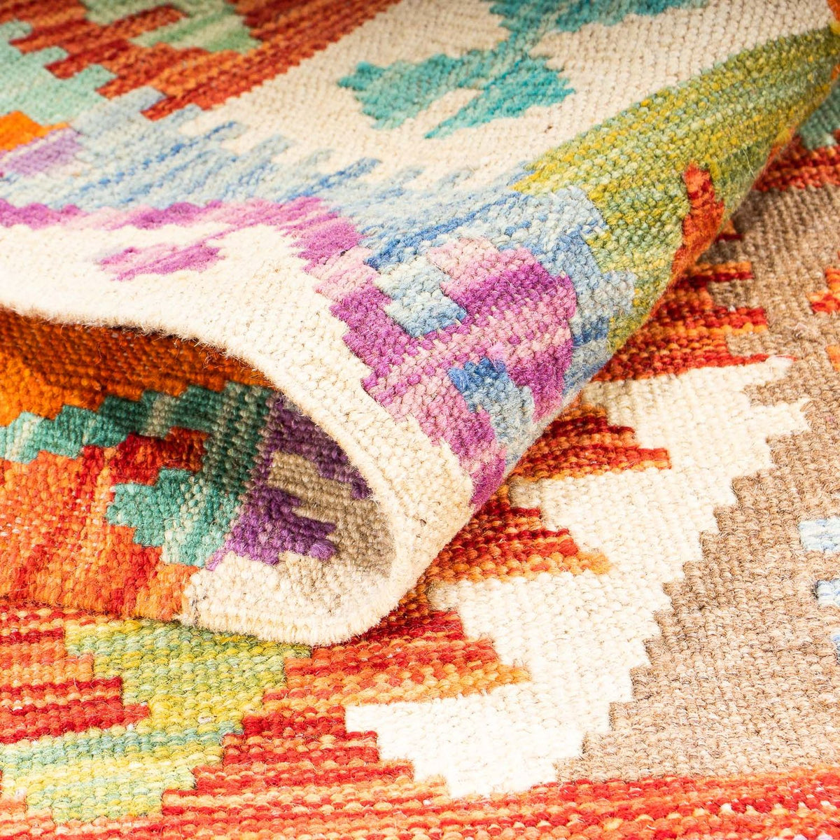 Tappeto corsia Tappeto Kelim - Splash - 300 x 82 cm - multicolore