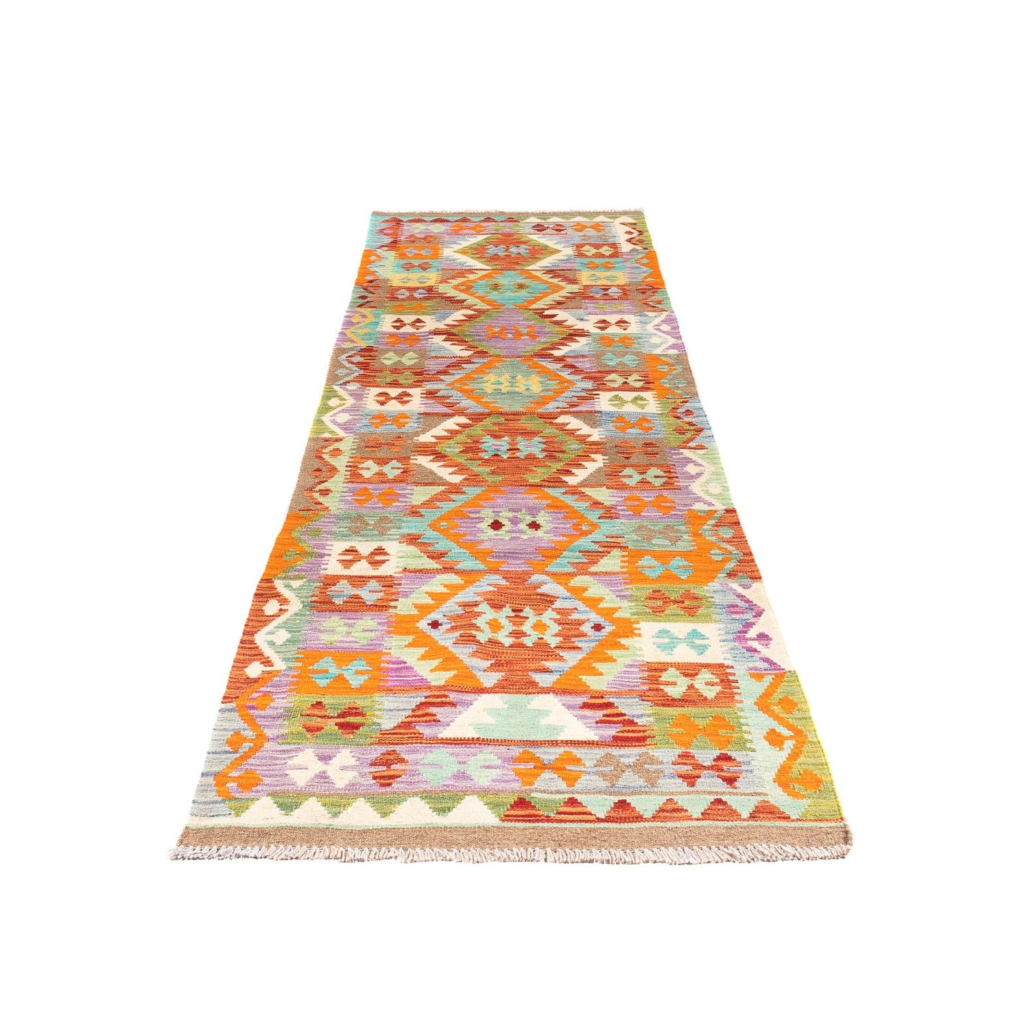Tappeto corsia Tappeto Kelim - Splash - 300 x 82 cm - multicolore