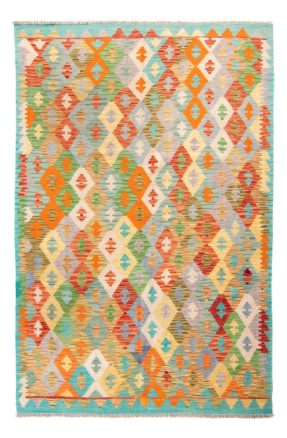 Tappeto Kelim - Splash - 254 x 174 cm - turchese