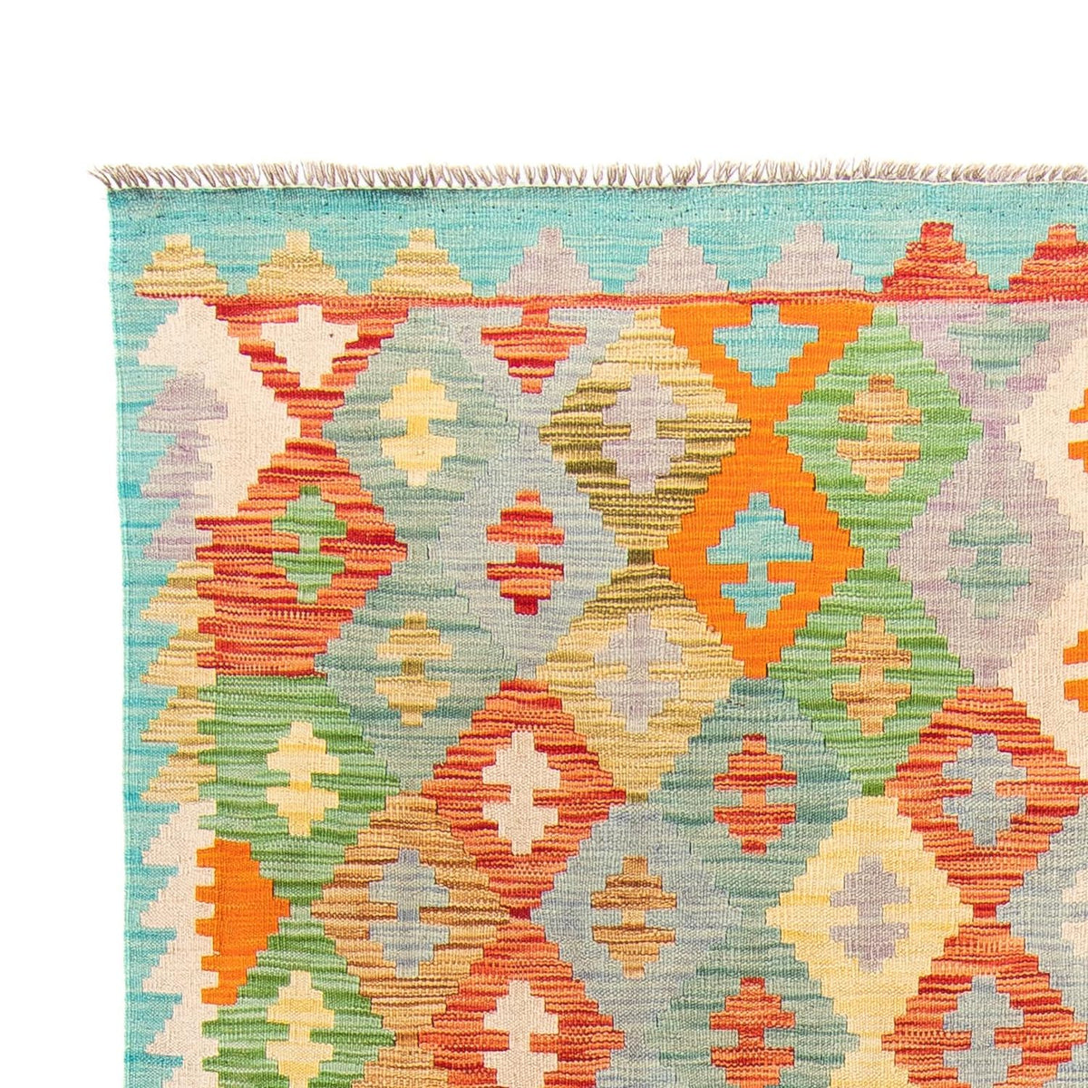 Tappeto Kelim - Splash - 254 x 174 cm - turchese