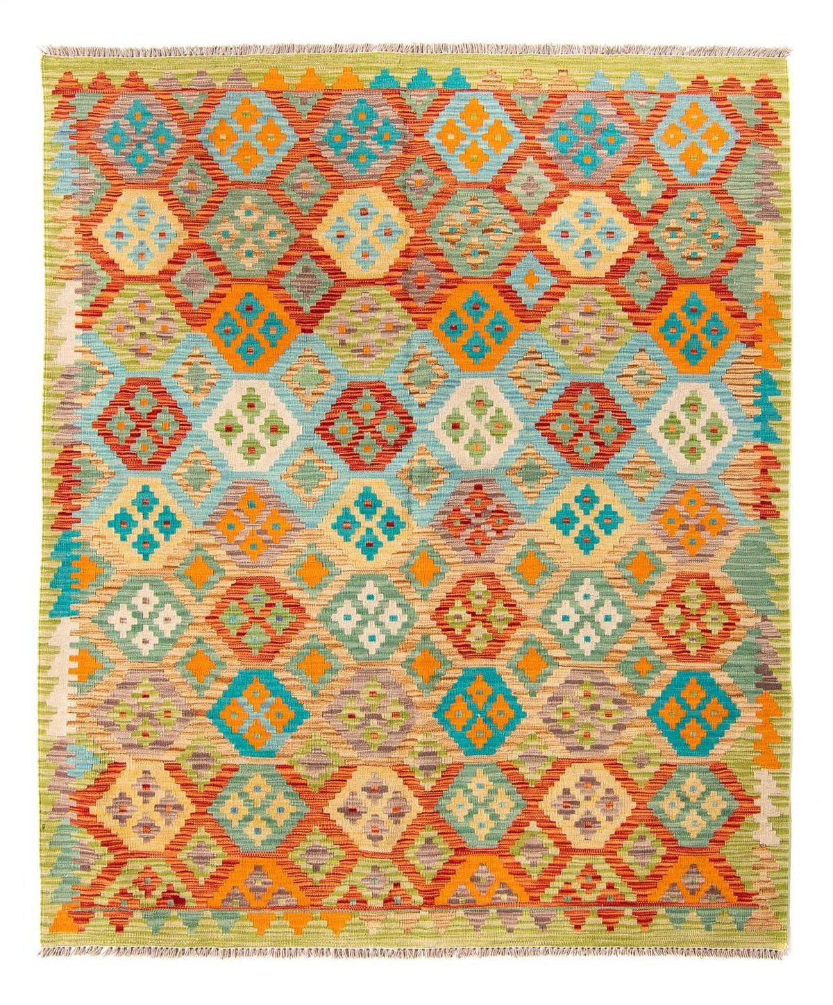 Tappeto Kelim - Splash - 205 x 155 cm - verde