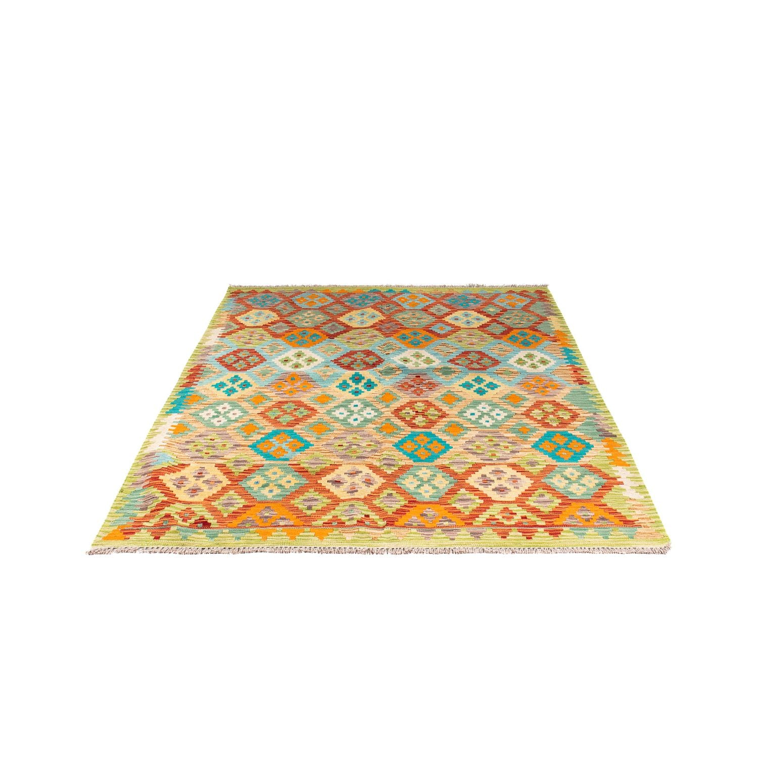 Tappeto Kelim - Splash - 205 x 155 cm - verde